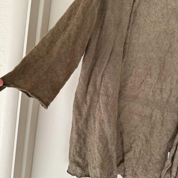 Eileen Fisher Linen and Metallic 3/4 sleeve sweater - Picture 3 of 6